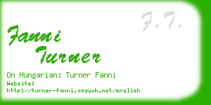 fanni turner business card